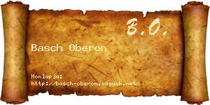 Basch Oberon névjegykártya